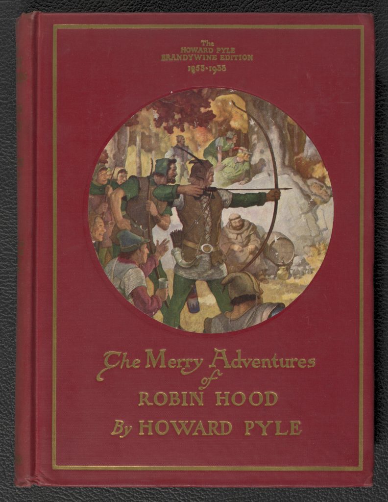 Howard Pyle’s landmark 1883 book cover, which sanitized the legend into a family-friendly adventure.